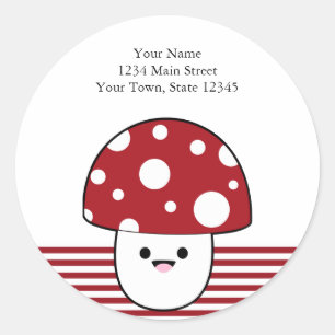 Cute Mushroom Fungi Classic Round Sticker