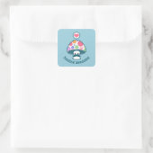 Cute Mushroom Funny Square Sticker (Bag)