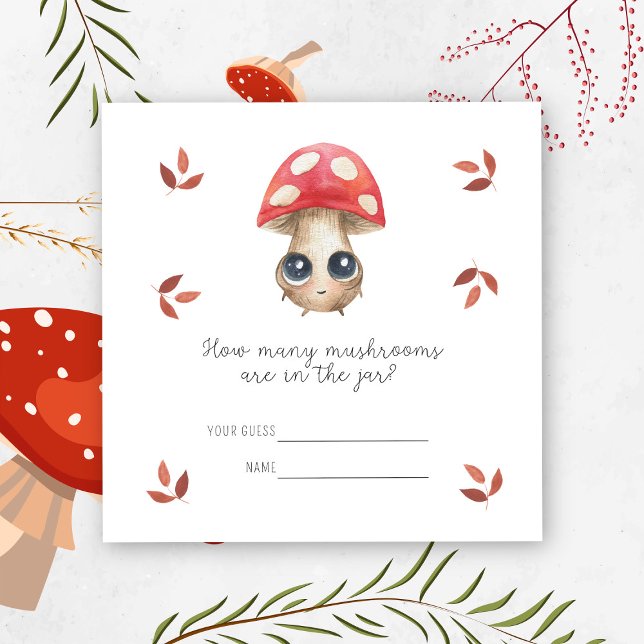 Cute mushroom - Guess how many mushrooms game Enclosure Card (Creator Uploaded)