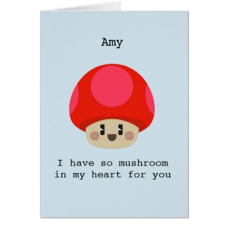 Cute mushroom heart card