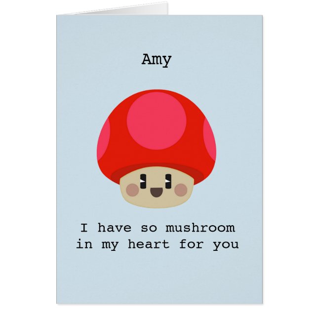 Cute mushroom heart card (Front)
