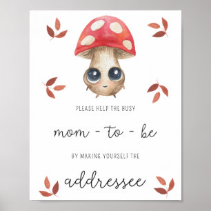 Cute mushroom - Help the Busy Mum Address Poster