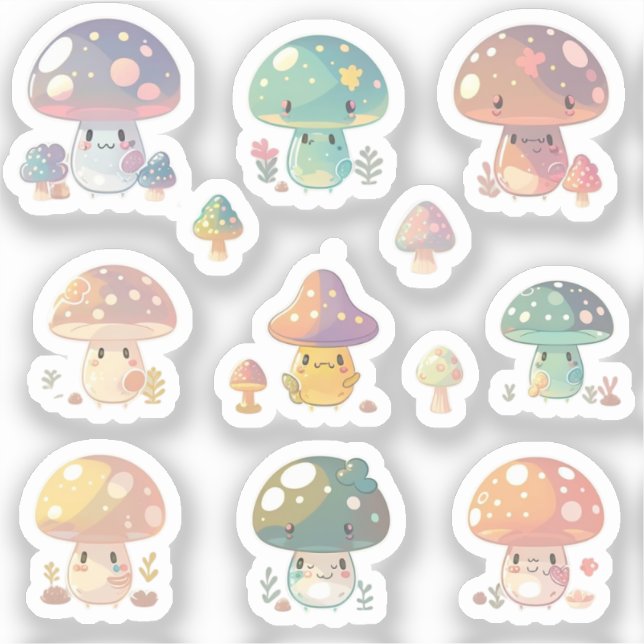 Cute Mushroom Holographic Pack (Front)