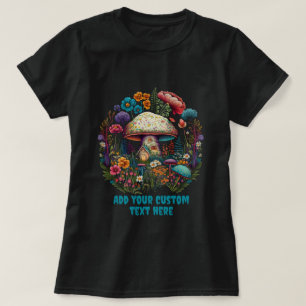 Cute Mushroom House Floral, Mushroom Lovers T-Shirt