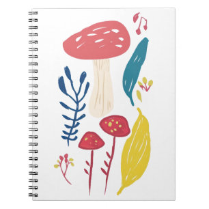 Cute mushroom illustration notebook