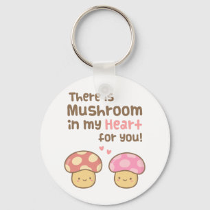 Cute Mushroom in my Heart For You Sweet Love Key Ring