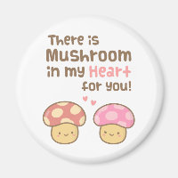 Cute Mushroom in my Heart Love Pun Humour