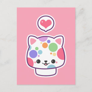 Cute Mushroom Kitty Postcard
