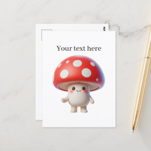 Cute mushroom lovers customisable  postcard