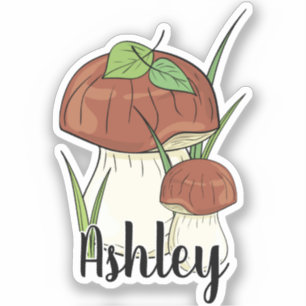 Cute Mushroom Monogram Name