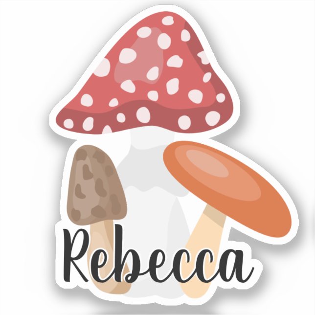 Cute Mushroom Monogrammed Name (Front)