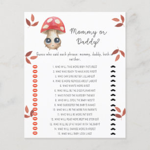 Cute mushroom - mummy or daddy baby shower game