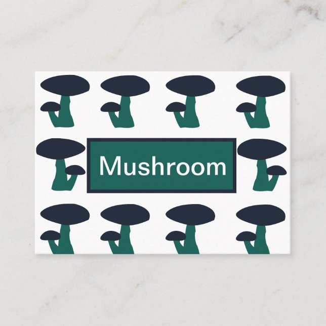 Cute Mushroom Pattern Business Card (Front)