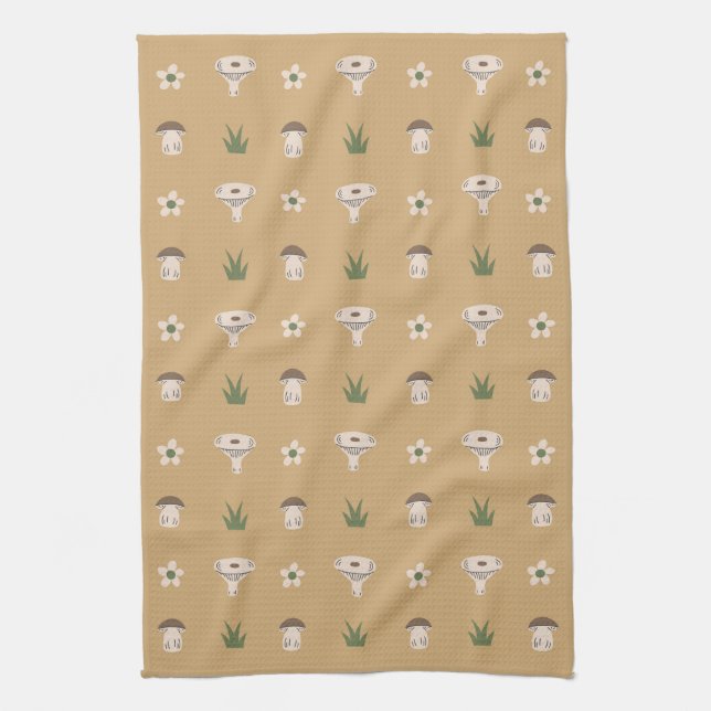Cute Mushroom Pattern Kitchen Towel (Vertical)