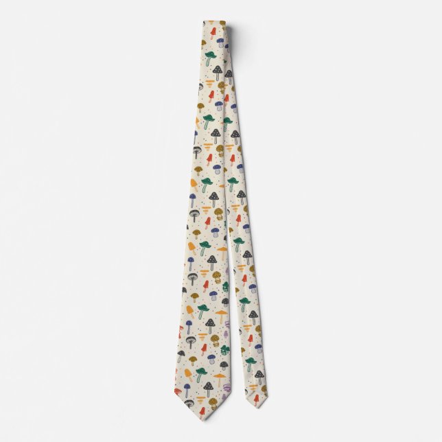 Cute Mushroom Pattern Modern Trendy Style Tie (Front)