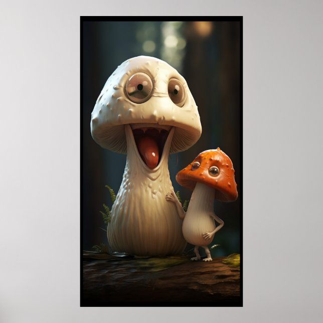 Cute Mushroom Poster (Front)