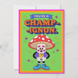 Cute Mushroom Pun You’re A Champignon Fun Veggie Thank You Card