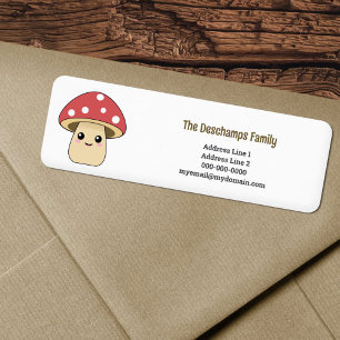 Cute Mushroom Return Address Label