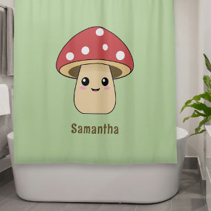 Cute Mushroom Shower Curtain