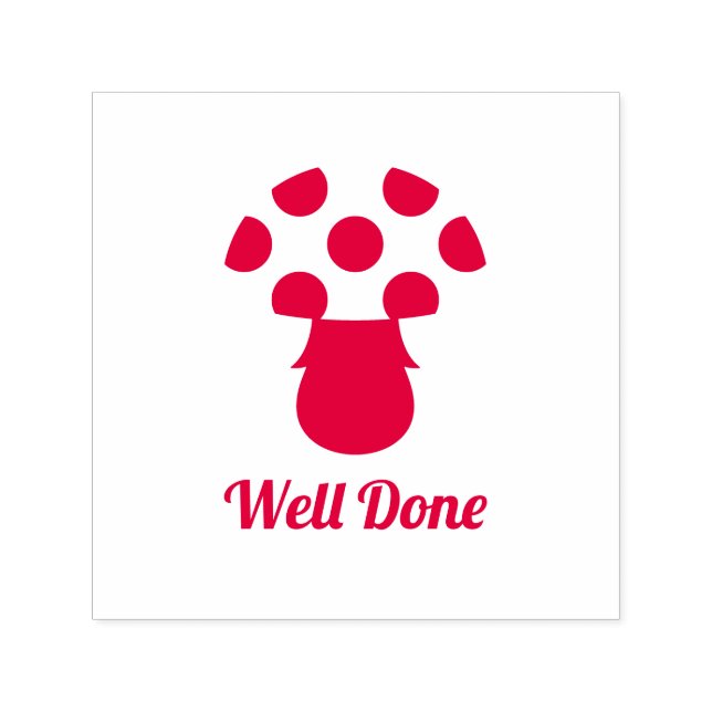 Cute mushroom Well Done teacher stamp (Design)