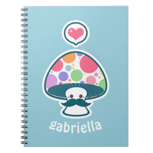 Cute Mushroom with Moustache Notebook