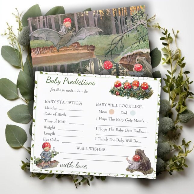 Cute Mushroom Woodland Baby Shower Prediction Game (Creator Uploaded)