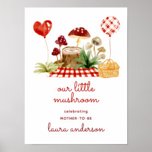 Cute Mushroom Woodland Baby Shower Welcome Poster