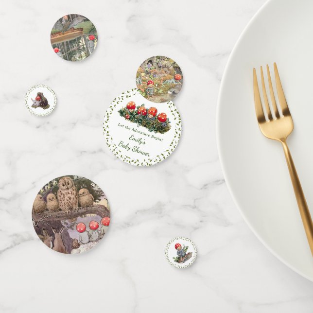 Cute Mushroom Woodland Frog Baby Shower Confetti (Group)