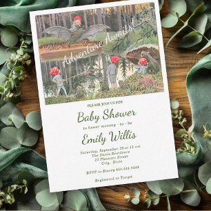 Cute Mushroom Woodland Frog Baby Shower  Invitation
