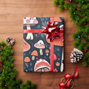 Cute mushrooms cottage core pattern Wrapping Paper