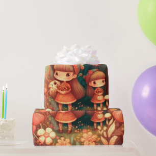 cute mushrooms cottagecore pattern Wrapping Paper