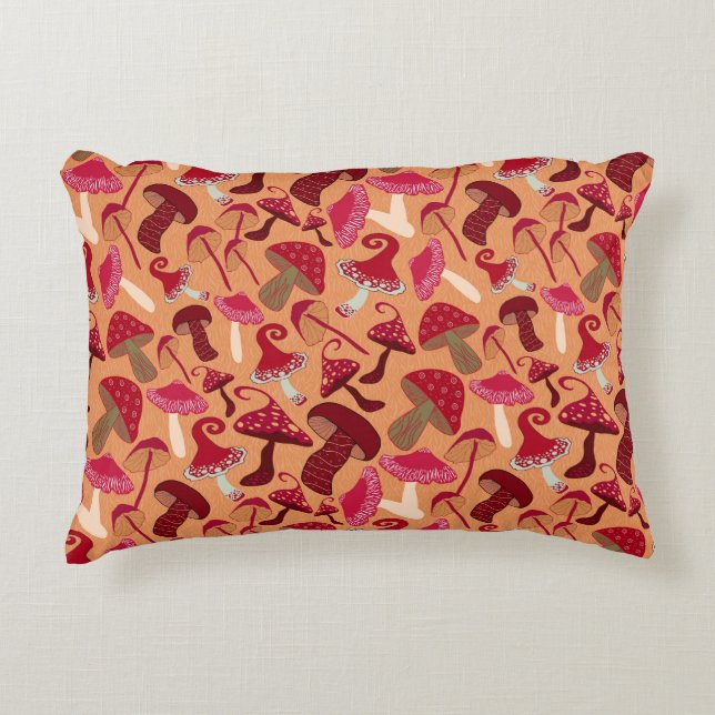 Cute Mushrooms Decorative Cushion (Front)