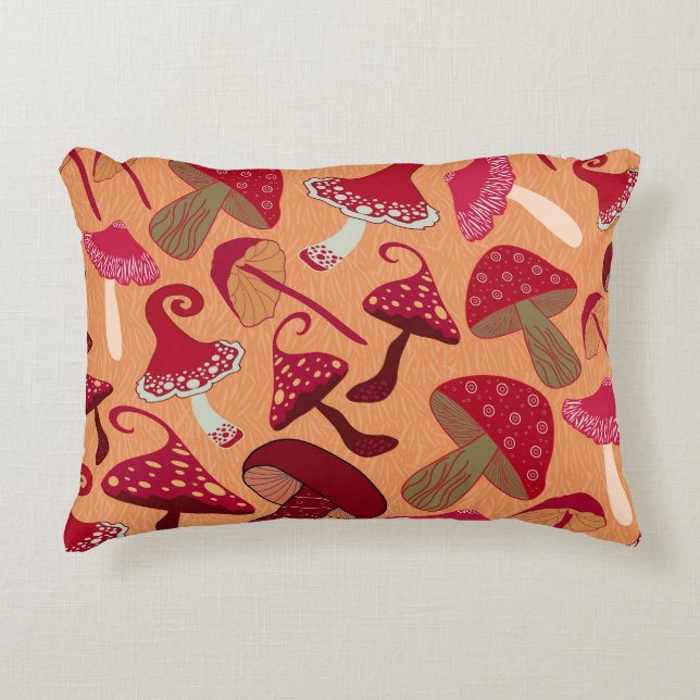 Cute Mushrooms Decorative Cushion (Front)