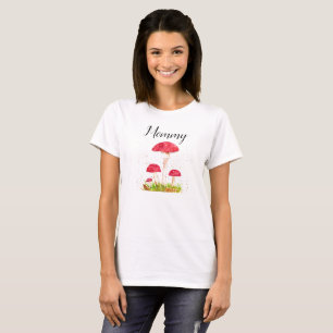 Cute Mushrooms Forest Baby Shower Mummy Mother T-Shirt
