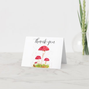 Cute Mushrooms Forest Baby Shower Thank you  Card