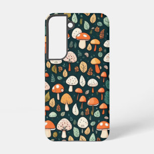 Cute mushrooms leaves cottage core design samsung galaxy case