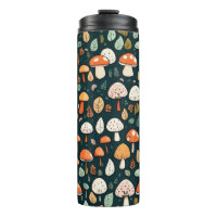 Cute mushrooms leaves cottage core design   
