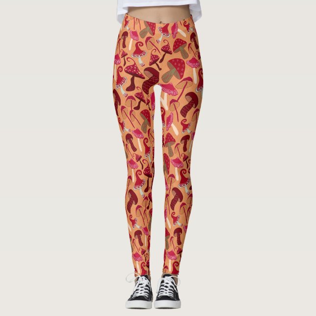 Cute Mushrooms Leggings (Front)