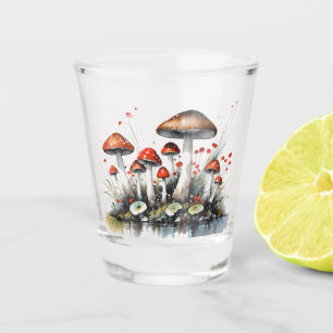 Cute Mushrooms Patch Shot Glass