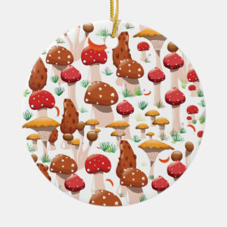 Cute Mushrooms Pattern Ceramic Tree Decoration