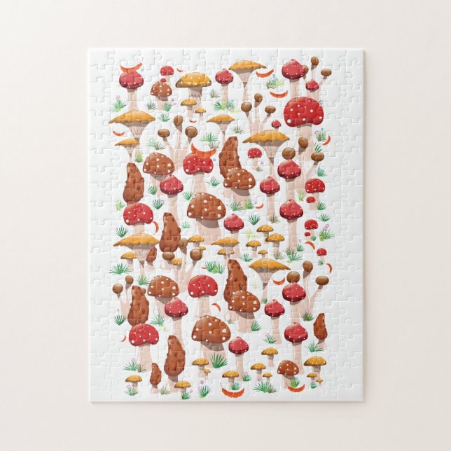 Cute Mushrooms Pattern Jigsaw Puzzle (Vertical)