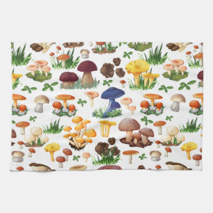 Cute Mushrooms Pattern Tea Towel