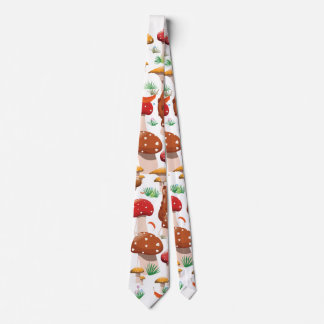 Cute Mushrooms Pattern Tie