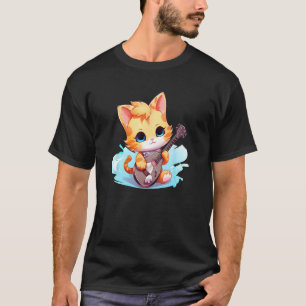 Cute Music Cat for Guitar and Pets Lovers T-Shirt