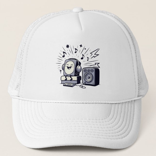 Cute Music Lover – Fun Cartoon Music Cap (Front)