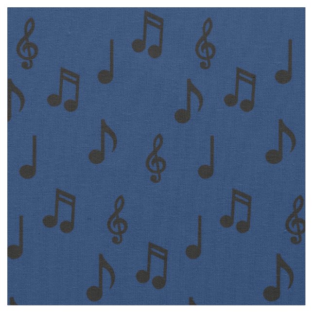 Cute Music Notes Musician Teacher Fabric (Close Up)