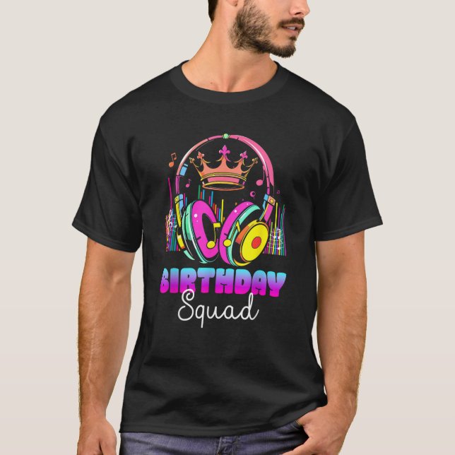 Cute Music Princess Rockstars Birthday Squad Frien T-Shirt (Front)