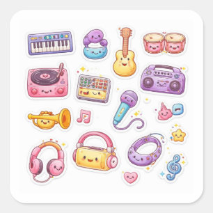 Cute Music Study Stickers Sheet