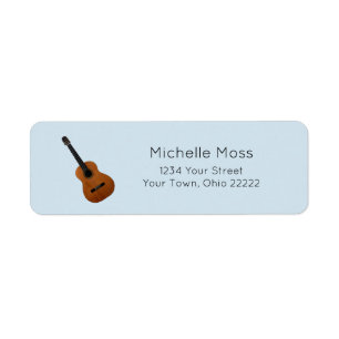 Cute Musical Acoustic Guitar Blue