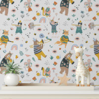Cute Musical Animals Nursery Peel and Stick